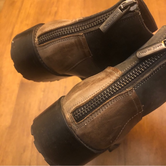 Dusica Dusica Sacks Womens Ankle Boots Brown 39 Italy Zipper Colorblock 8.5 - Picture 3 of 12